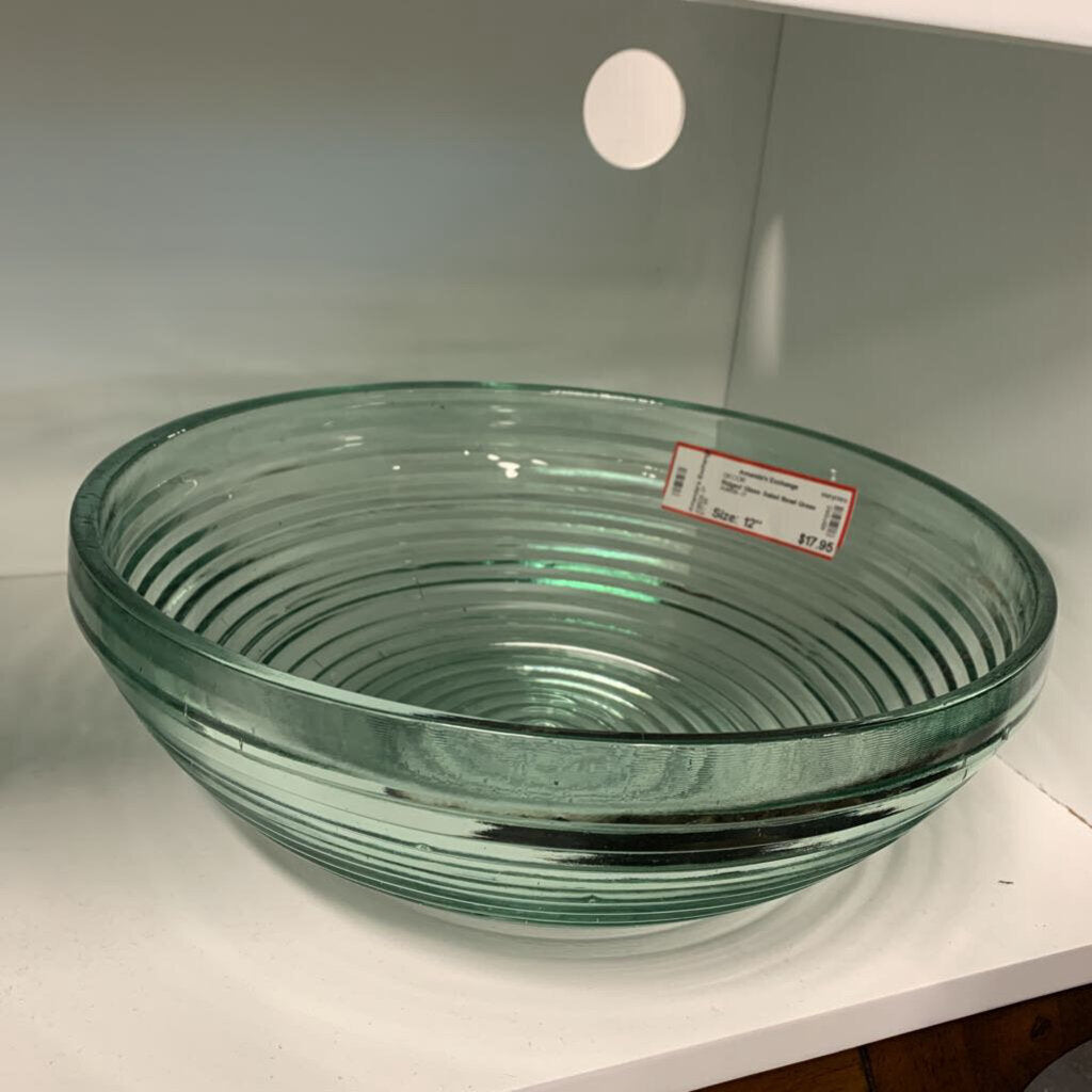 Ridged Glass Salad Bowl