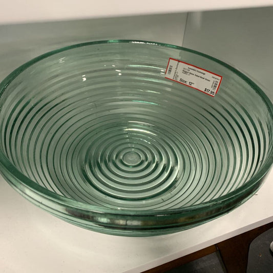 Ridged Glass Salad Bowl
