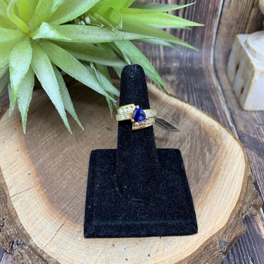18k YG Diamond & Gem Ring