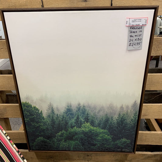 Framed Trees in the Mist Canvas