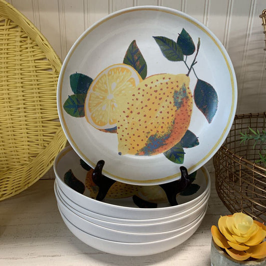 Lemon Motif Melamine Bowls