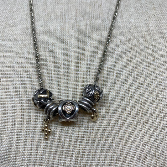 Pandora Sterling/14k Charms Necklace