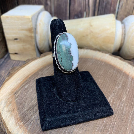 Sterling Banded Stone Ring