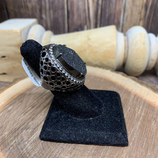Sterling Druzy Statement Ring