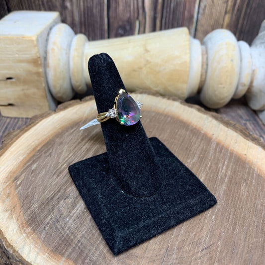10k Topaz and Diamonds Ring