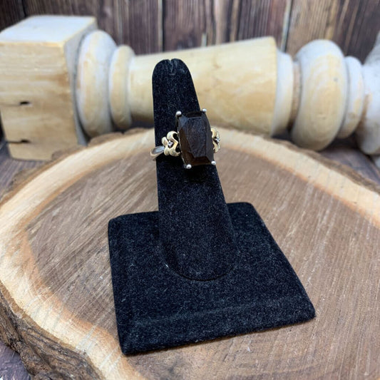 Smokey Quartz & Diamonds Ring