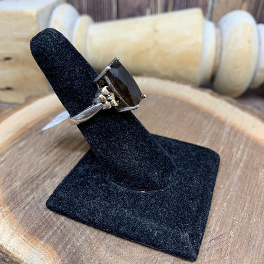 Smokey Quartz & Diamonds Ring