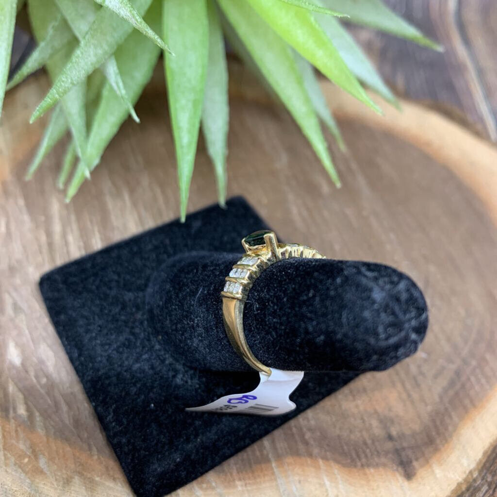 14k Gem and Diamonds Ring