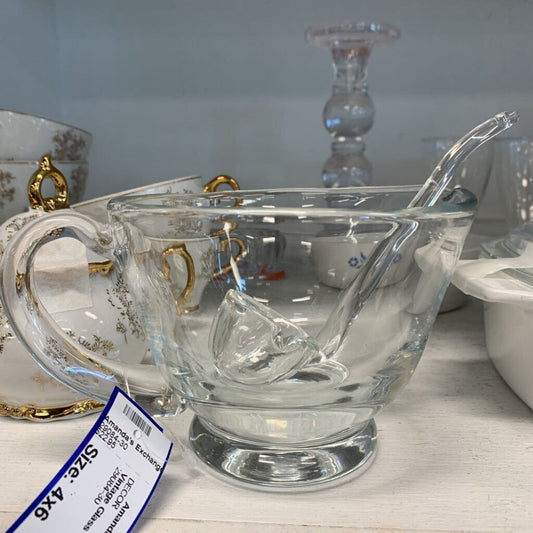 Vintage Glass Cup w Ladel