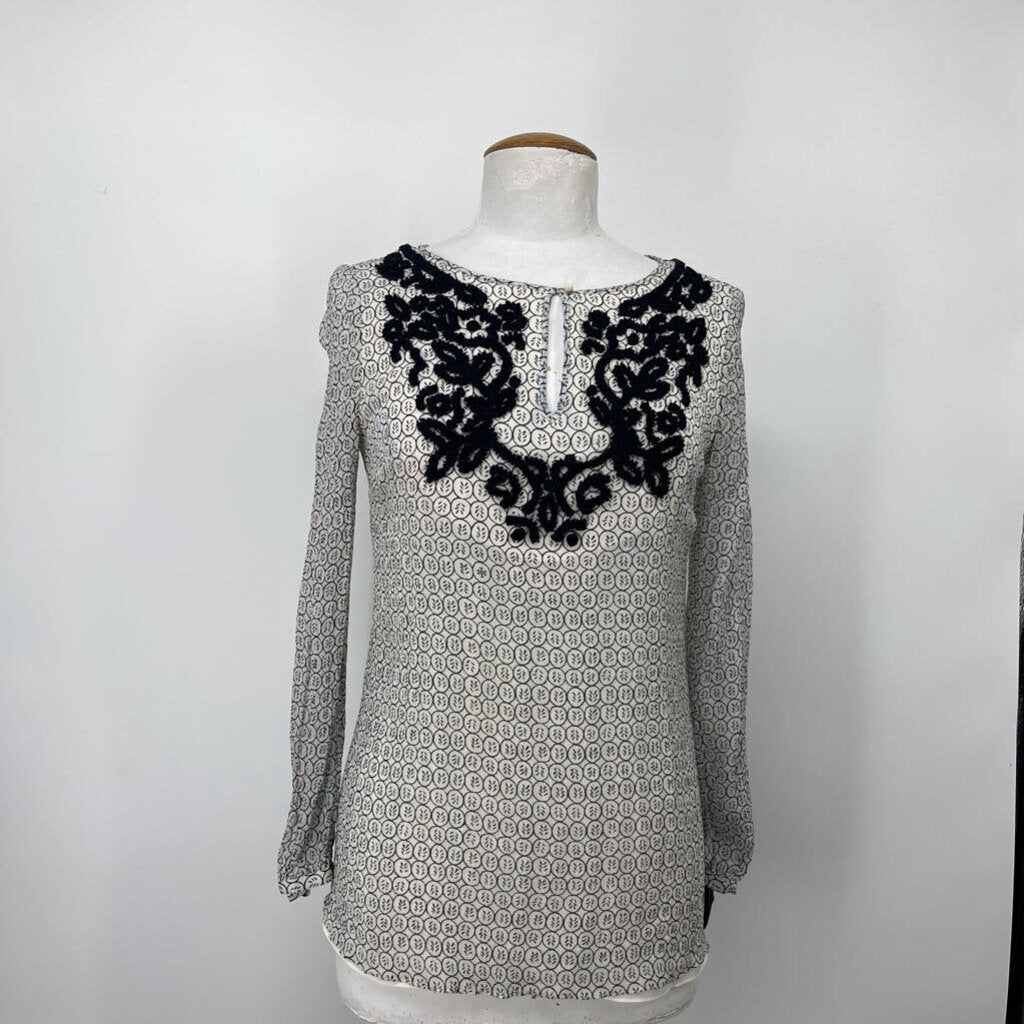 Tory Burch Silk Textured Floral Shirt