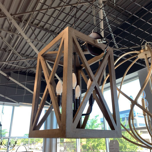 Wooden Cage Chandelier