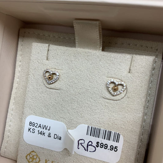 Kendra Scott 14kt and Diamond Heart Earrings