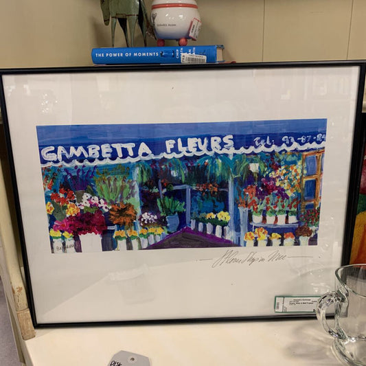Flower Shop in Mall Framed Print