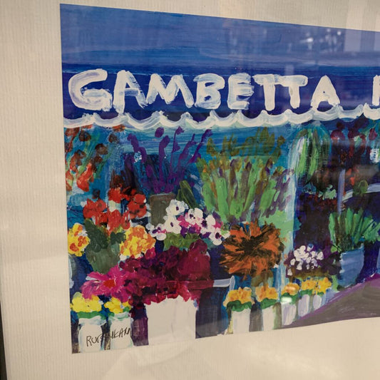 Flower Shop in Mall Framed Print