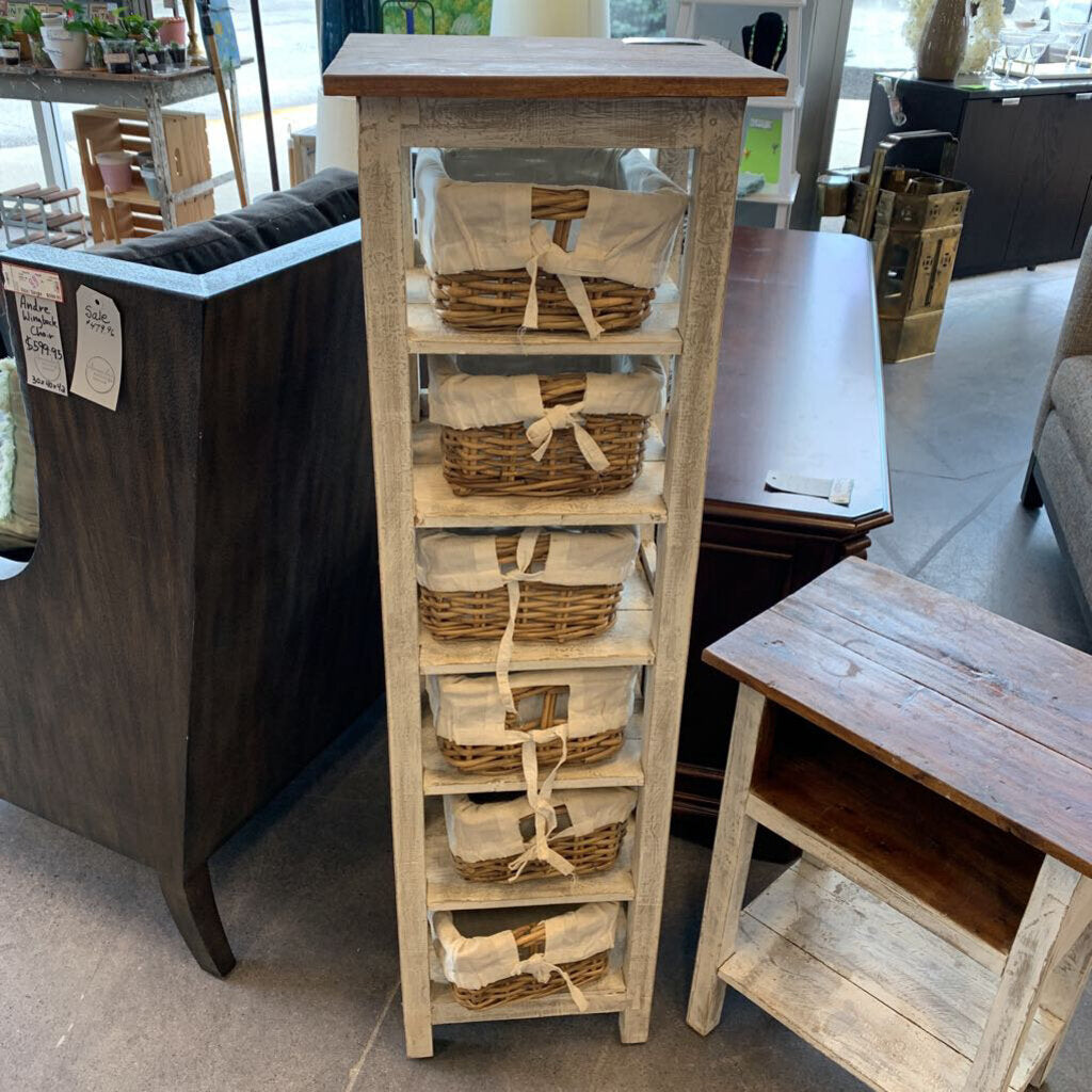 Shabby Chic Shelf with Baskets
