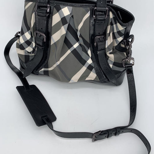 Burberry Plaid & Patent Handbag