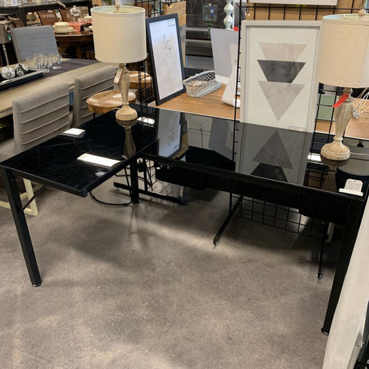 Tempered Glass L Shape Desk