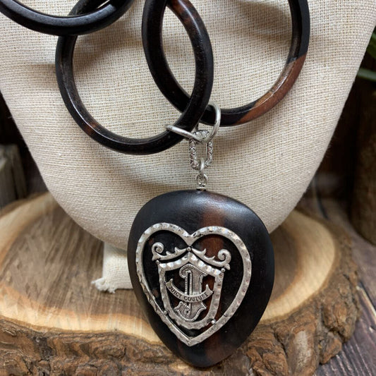 JC Wood Heart Ncklc