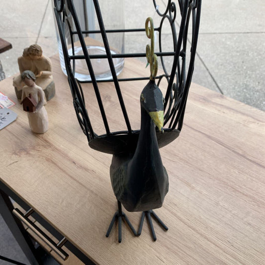 Metal Peacock Wine Caddy