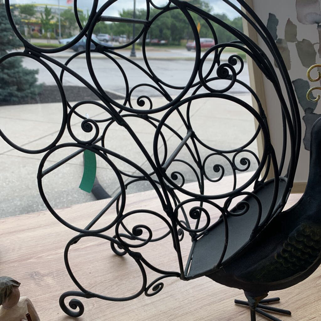 Metal Peacock Wine Caddy