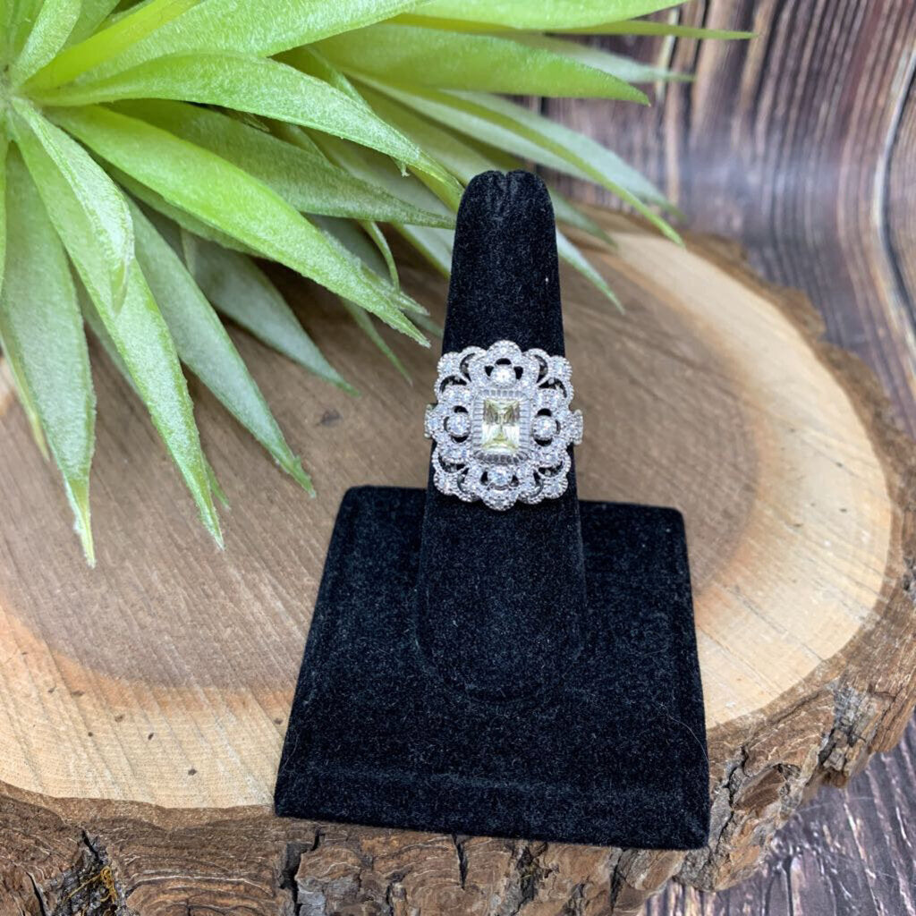 Sterling Filigree CZ Ring