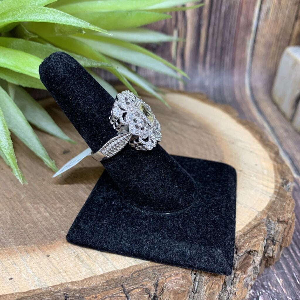 Sterling Filigree CZ Ring