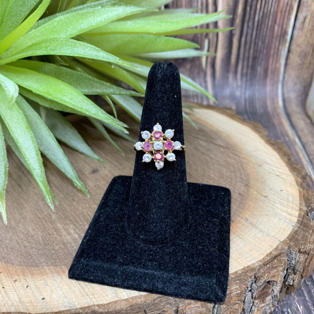 Gem Cluster Sterling Ring