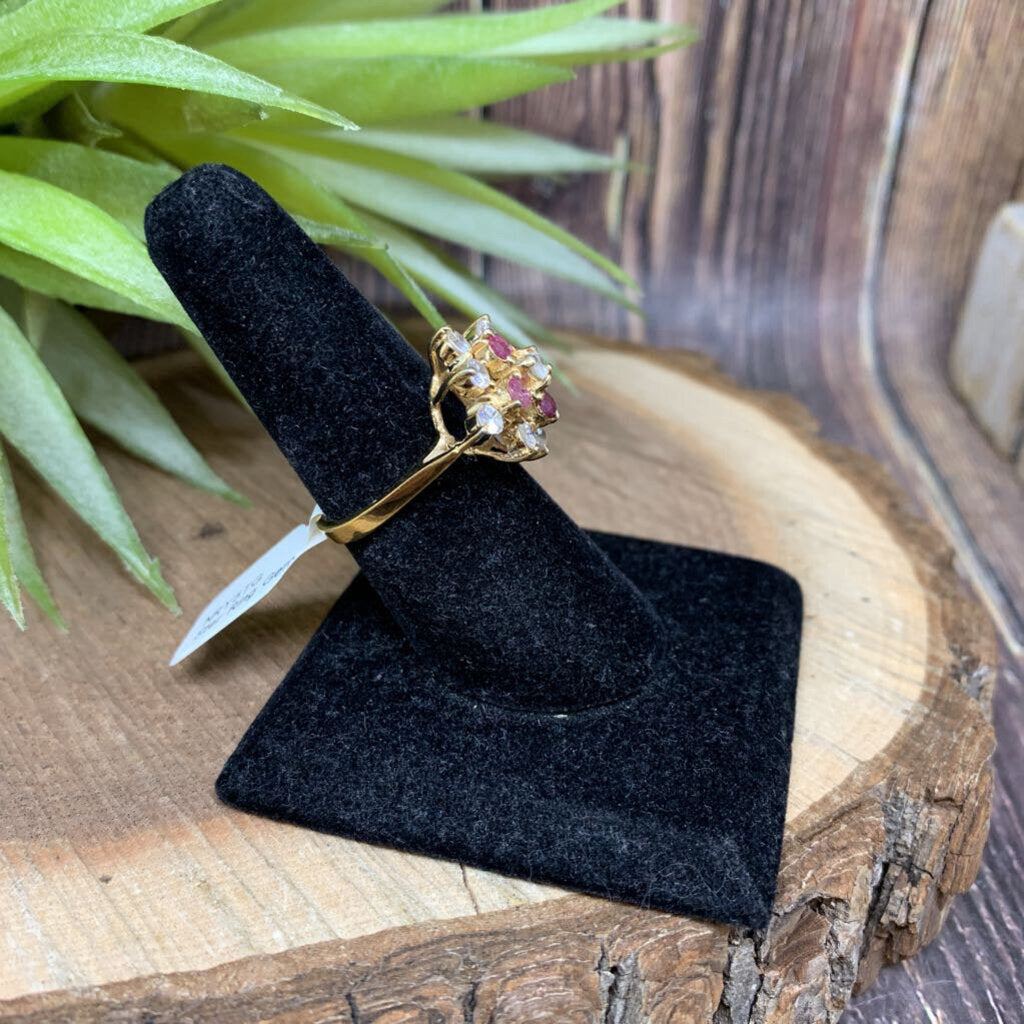 Gem Cluster Sterling Ring