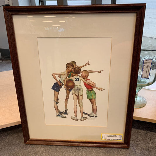 Four Sporting Boys Framed print