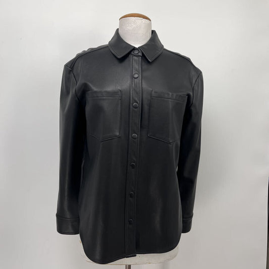 Treasure & Bond L/s Faux Leather Shirt