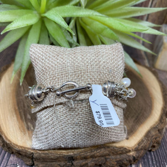 Michael Dawkins Sterling and Pearl Bracelet