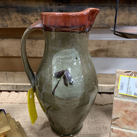 Hand Potted Floral Pitcher