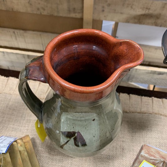 Hand Potted Floral Pitcher