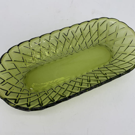 Lattice Glass Oval Bowl