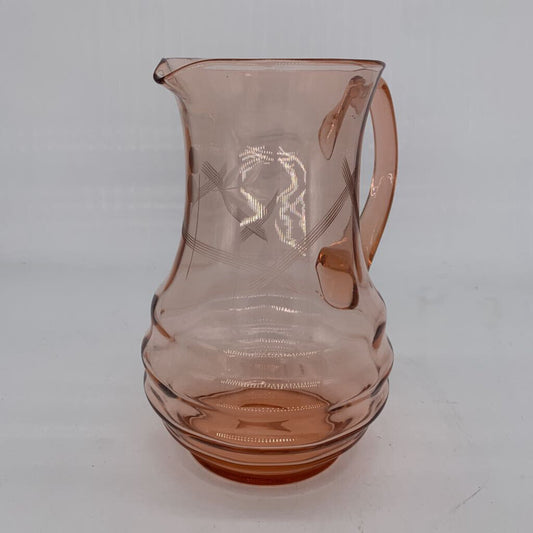 Etched Glass Pitcher