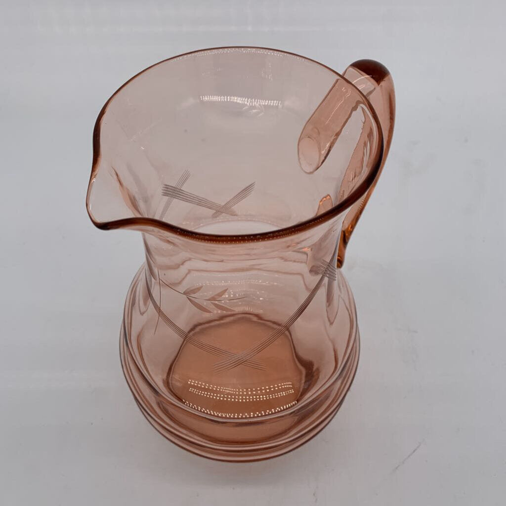 Etched Glass Pitcher