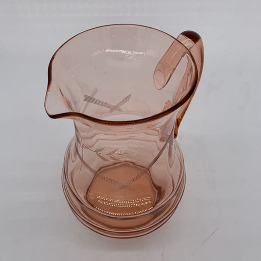 Etched Glass Pitcher