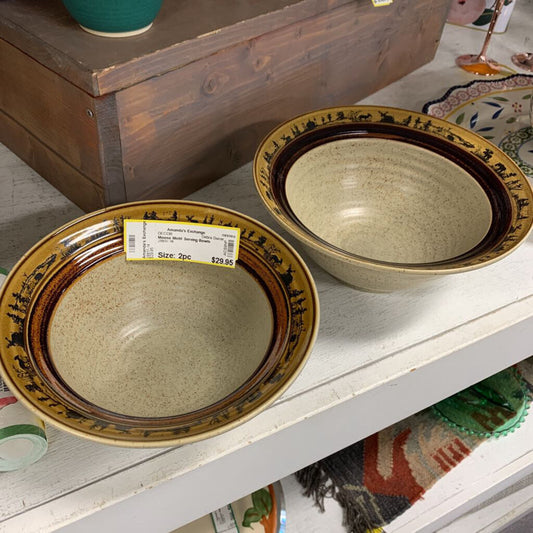 Moose Motif Serving Bowls