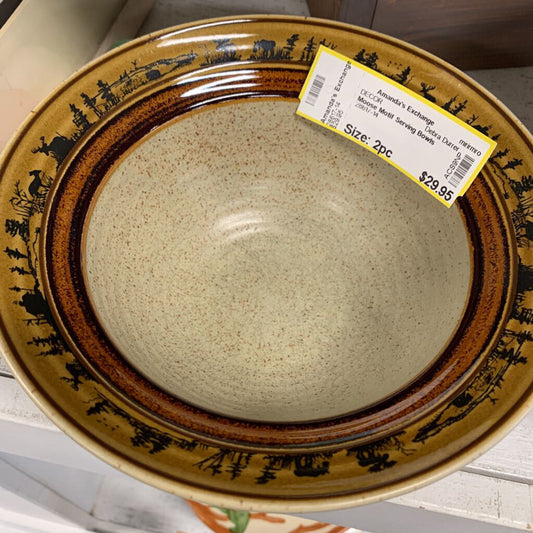 Moose Motif Serving Bowls