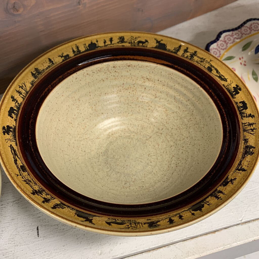 Moose Motif Serving Bowls