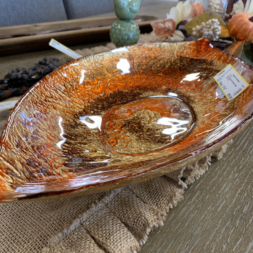 Oval Glass Decorative Bowl