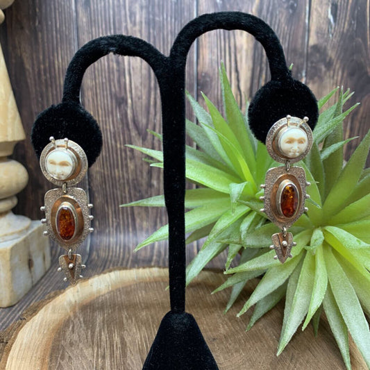 Tabra Sterling Face Earrings