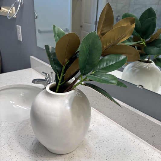 White Vase w Greenery