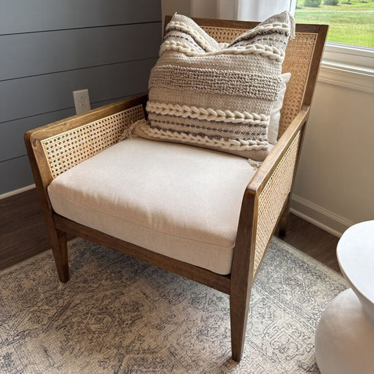 Four Hands Cane & Upholstered Chair