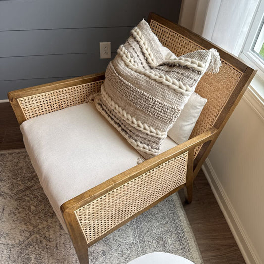 Four Hands Cane & Upholstered Chair