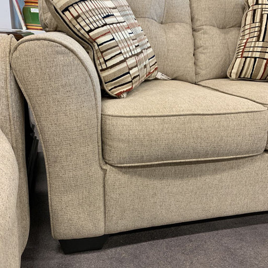 Godby Beige Loveseat w 2 Pillows