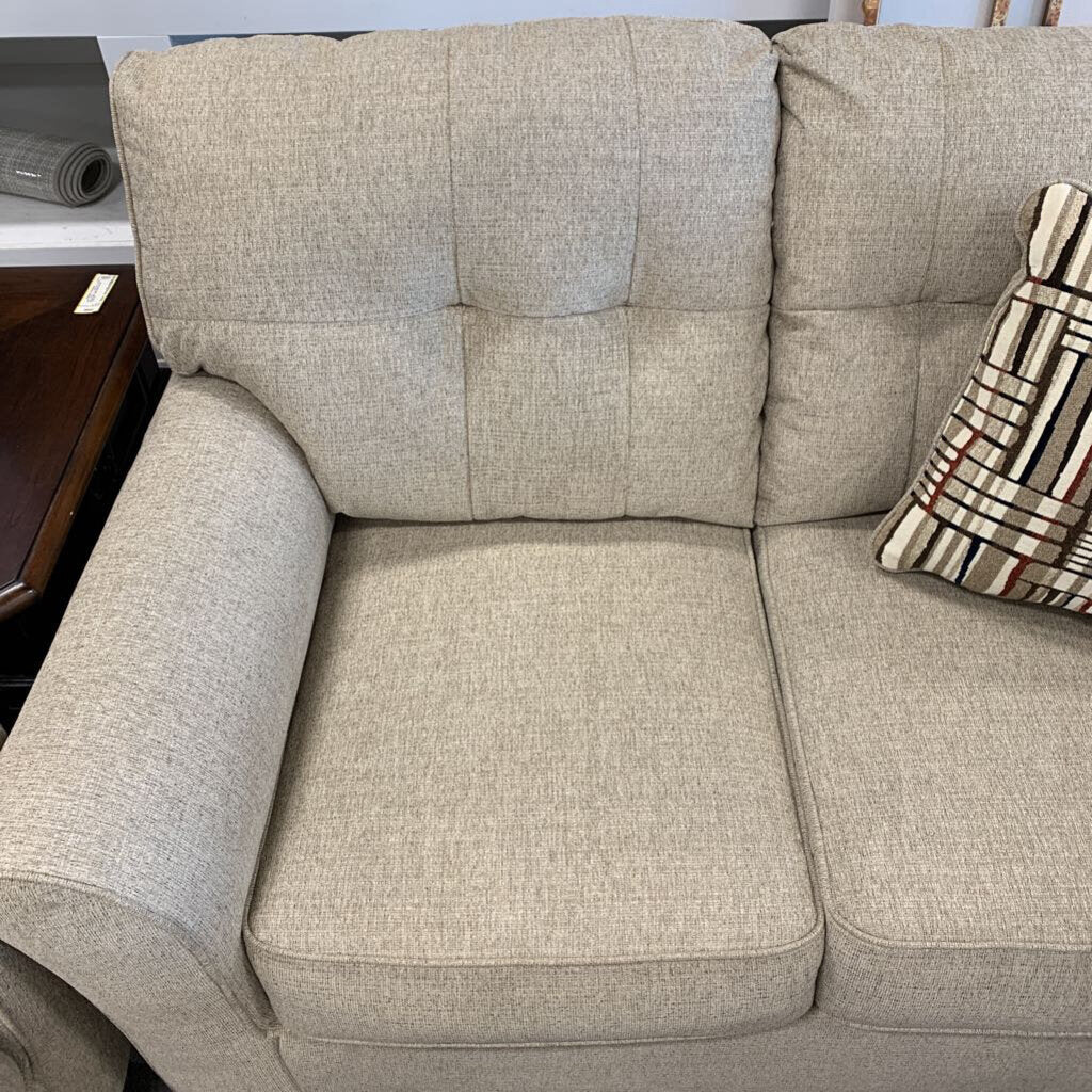 Godby Beige Loveseat w 2 Pillows