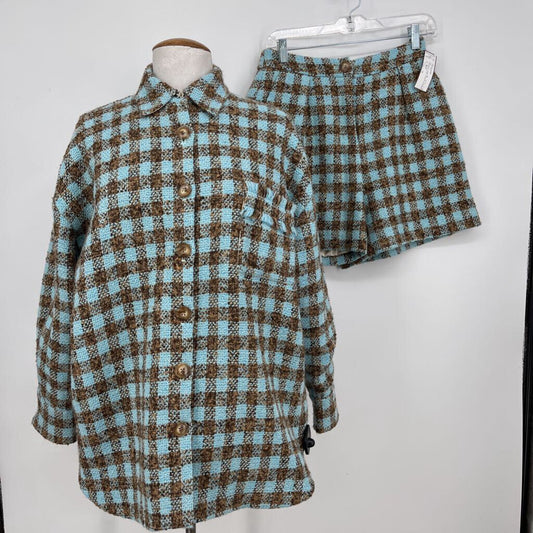 Shaoai 2pc Plaid Jacket & Short