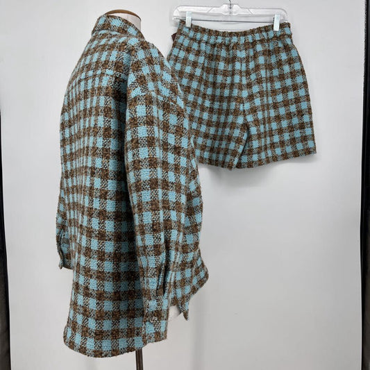 Shaoai 2pc Plaid Jacket & Short