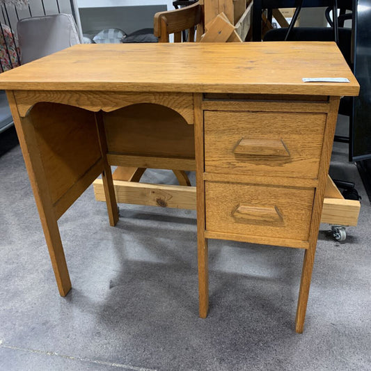 Vintage Pine Wood Child's Desk w/ Chair